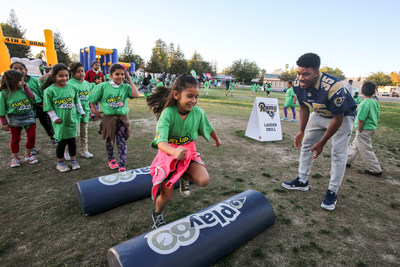 Limerick Avenue Elementary students through LA's BEST After School Enrichment Progam spent the day with Real California Milk and the LA Rams learning about fueling up with healthy foods and getting moving.