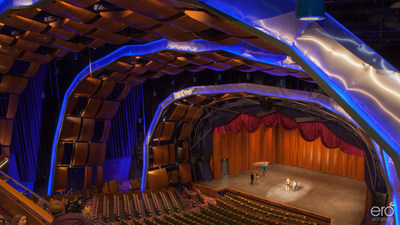 The stage of the McAllen Peforming Arts Center, designed by ERO Architects, amazes the eye. At more than eight stories tall and 1½ times the size of a professional basketball court, the audience feels the immensity of a space that could contain the volume of 20 Olympic-sized swimming pools. Computer programs adjust more than 10,000 square feet of acoustic fabric on the walls and ceiling to accentuate the sounds of the Valley Symphony or Broadway musical troupes. The interior arches are solid pecan wood...