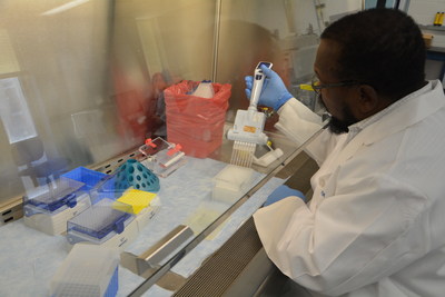 Bernard Ntsikoussalabongui, Ph.D., advanced research scientist Drug Development division, works in the bioanalytical chemistry and mass spectrometry lab at Southern Research.