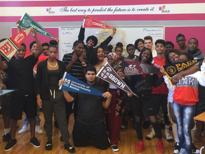 Students in BUILD's youth business incubator at Jeremiah E. Burke High School in Dorchester, Massachusetts.