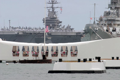 U-Haul is proud to honor our veterans by sponsoring the official events of the 75th Commemoration of the Attack on Pearl Harbor, and will serve as the Presenting Veterans Sponsor for the Opening Gala on Dec. 3 at the Pacific Aviation Museum. Pictured: USS Arizona Memorial (Courtesy of the Pearl Harbor 75th Commemoration Committee).