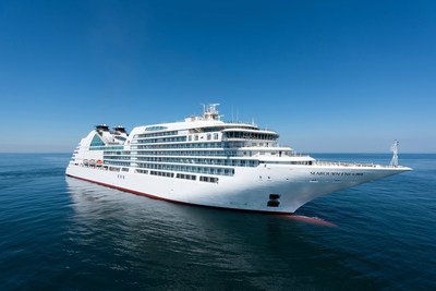 Seabourn Encore, seen here during its last round of sea trials in early November, is now the fourth ship in the ultra-luxury line's fleet after an official handover ceremony today in Marghera, Italy.