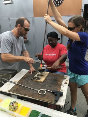 A group of injured veterans joined Wounded Warrior Project to learn about the art of glassblowing with during a recent workshop.