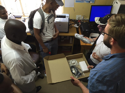 SystemOne Implementation Team helps Swaziland TB Program staff to set up connectivity in a TB lab. Once connected, clinicians and ministry officials can use the Aspect software platform to move diagnostic data and create real-time alerts and notifications.