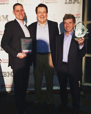Aragon Research recognizes Nintex as the 2016 Innovator in Workflow and Content Automation (WCA) and as a 2016 Hot Vendor in Digital Transaction Management (DTM). Pictured left to right: Nintex CFO Eric Johnson, Aragon CEO Jim Lundy, and Nintex CEO John Burton.