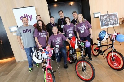 Ally team members and auto dealers assembled bikes for kids in Miami.