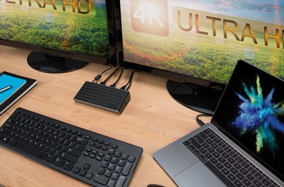 The Targus Universal USB 3.0 DV4K Docking Station (DOCK160USZ) is the first dock to support dual ultra-high definition 4K video over DisplayPort and HDMI.