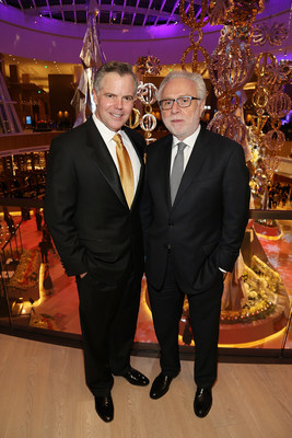 Jim Murren, Chairman & CEO of MGM Resorts International and CNN Anchor Wolf Blitzer celebrate the opening of MGM National Harbor on December 8, 2016.