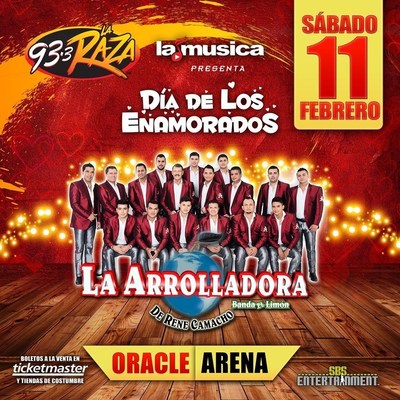 LaMusica y 93.3FM La Raza presentan a las super estrellas de la musica regional mexicana, La Arrolladora Banda el Limon de Rene Camacho en concierto romantic
